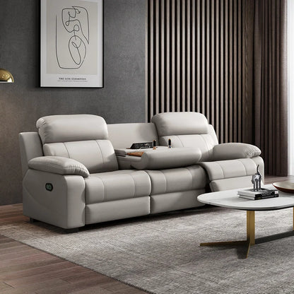 Modern 3 Seater Electric Reclining Sectional Sofa High Quality Leather Living Room Set