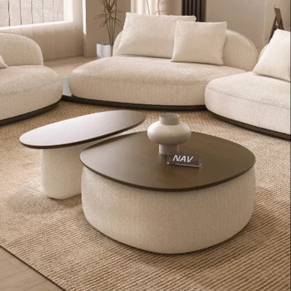 Living Room Coffee Table Designer Creative Three-person Log Style Furniture Modern Simple Modern Morocco Fabric Sectional Sofas