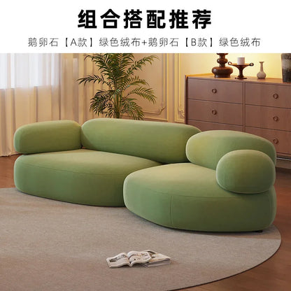 Internet celebrity fabric sofa small cobblestone sofa combination, modern simple creative leisure