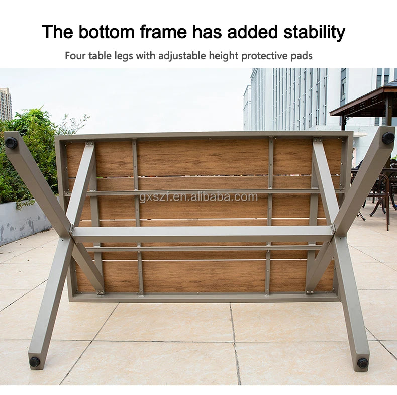 Factory Wholesale Good Quality Modern Wpc Patio Table And Chairs Set Talking Dining Furniture