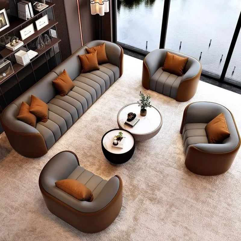 Canapé de luxe léger, petit appartement, salon, zone d'assise, réunion, invités, canapé à rangée droite