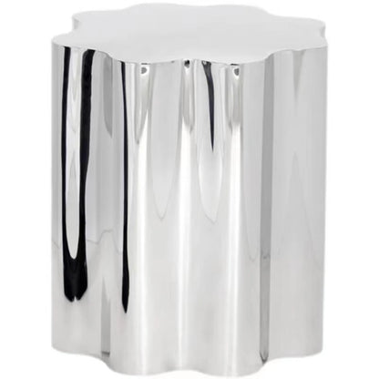 Light luxury stainless steel special-shaped coffee table high-end mirror business negotiation coffee table art