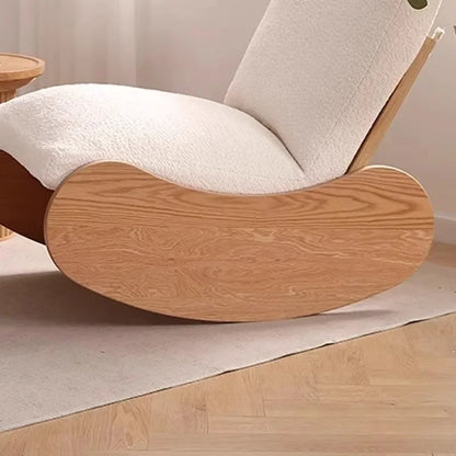 Log wind small apartment living room lazy chair cream wind solid wood leisure chair
