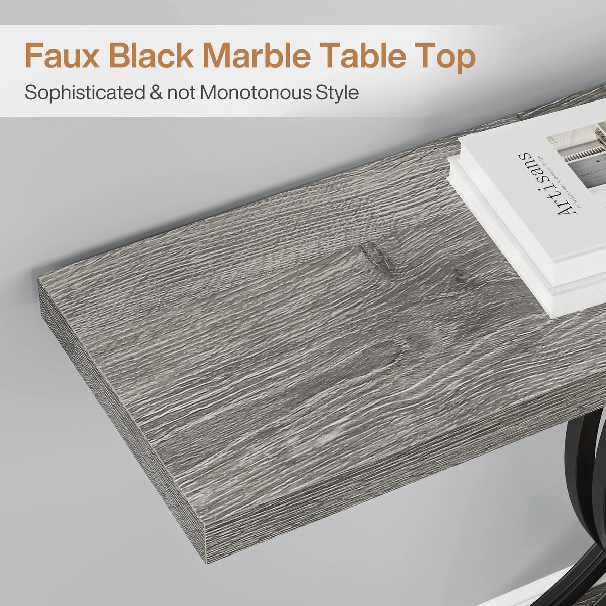 Tribesigns Gold Entryway Table, Modern 39-Inch Console Faux Marble Narrow Wood Sofa with Geometric Metal Legs