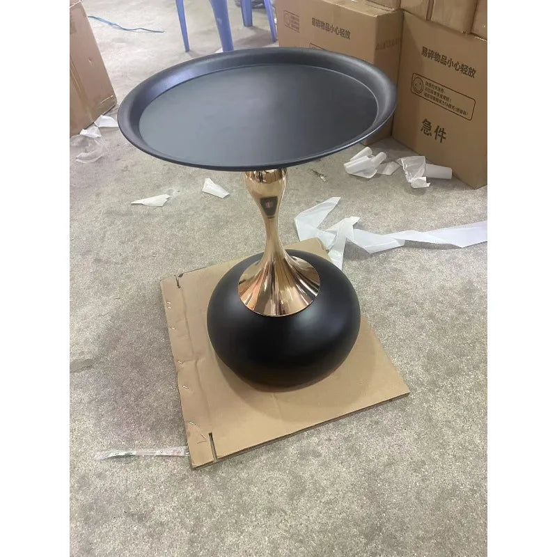 small apartment European wrought iron corner table balcony mobile coffee table bedroom bedside small round table sofa edge table
