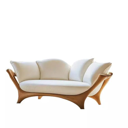 New Chinese-style solid wood sofa living room leather sofa chair modern simple black walnut sofa