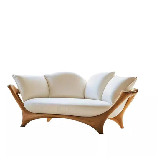 New Chinese-style solid wood sofa living room leather sofa chair modern simple black walnut sofa