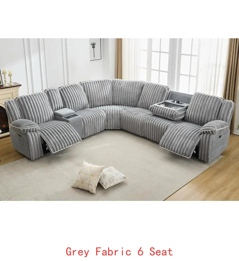 Grey Power Reclining Sectional Sofa Couch - Ultimate Comfort and Style for Your Living Room