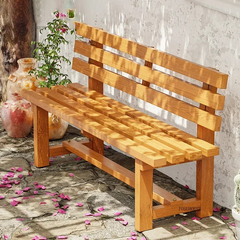 Chaises de jardin d'extérieur en bois antiseptique, banc de cour, villa, chaises de loisirs avec dossier, mobilier d'extérieur, balcon de maison, chaises longues Y
