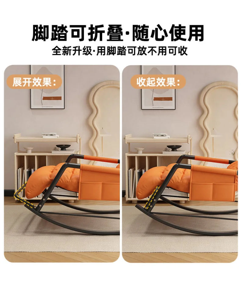 Recliner Rocking Chair Sitting and Sleeping Dual-purpose  Lunch Break Chair Balcony Home Leisure Lazy Sofa Chair Ergonomic