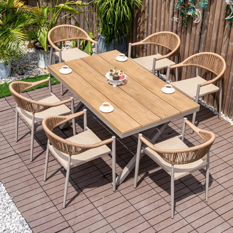 Outdoor table and chair courtyard villa leisure open-air balcony rattan chair Internet celebrity waterproof sunscreen garden