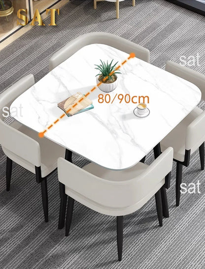 Minimalist   Marble Top Dinning Table 6 Seater Modern Restaurant Home Dining Room And Chairs Sets