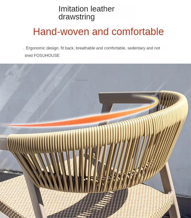 Outdoor Garden Furniture Sets Waterproof Open-air Balcony Aluminum Alloy Chair Outdoor Furniture Sets Courtyard Table and Chair