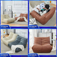 Bean Bag Sofa Single Person Lazy Couch Luxury Creative Designer Lounge Chair for Living Room Bedroom Caterpillar Style Soft