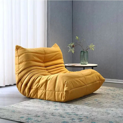 Caterpillar Lazy Sofa for Bedroom, Flannel Fabric, Small Unit Living Room, Leisure Chair, Netting Red, Modern Single Person Sofa