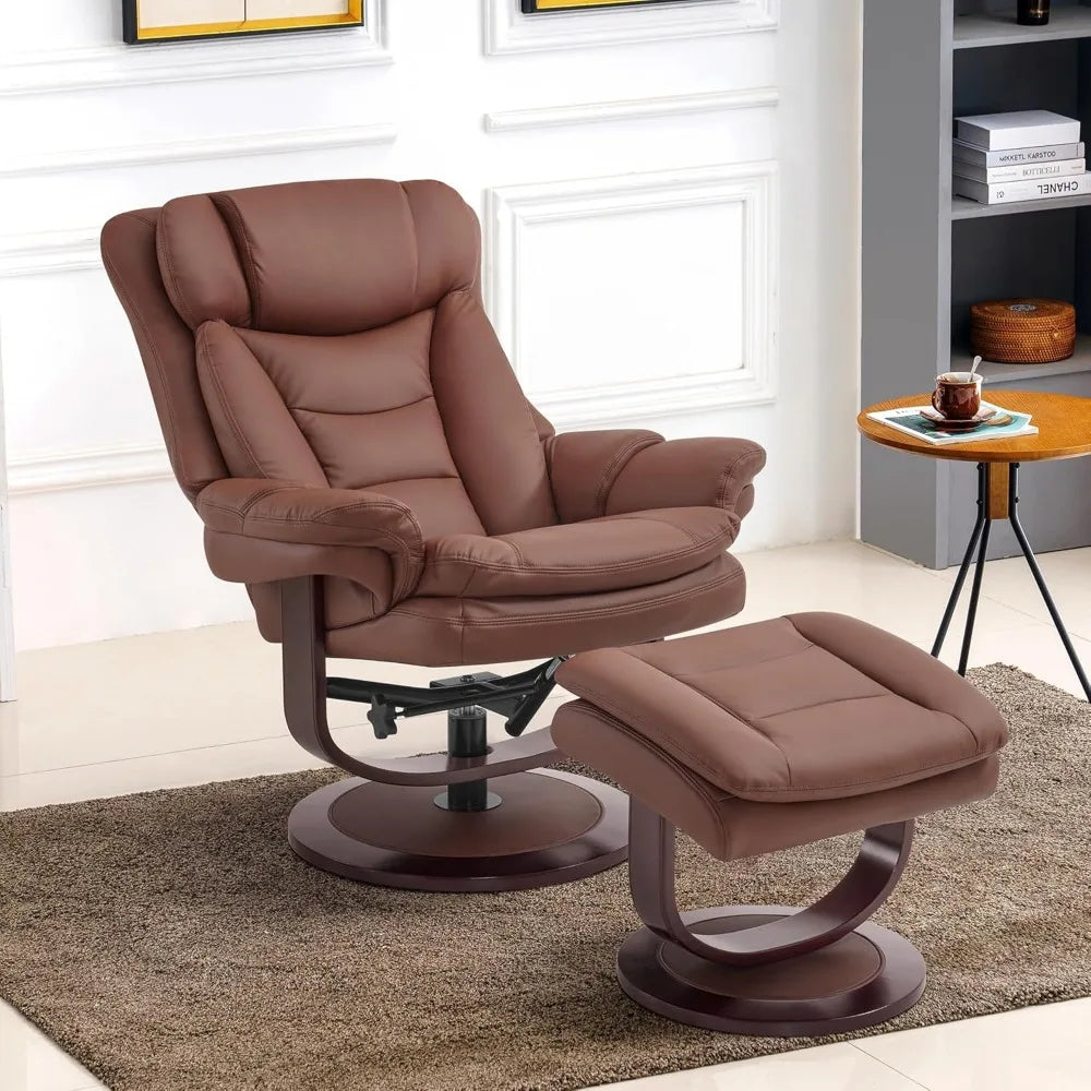 Swivel Recliner with Ottoman, Reclining Chair with Adjustable Back