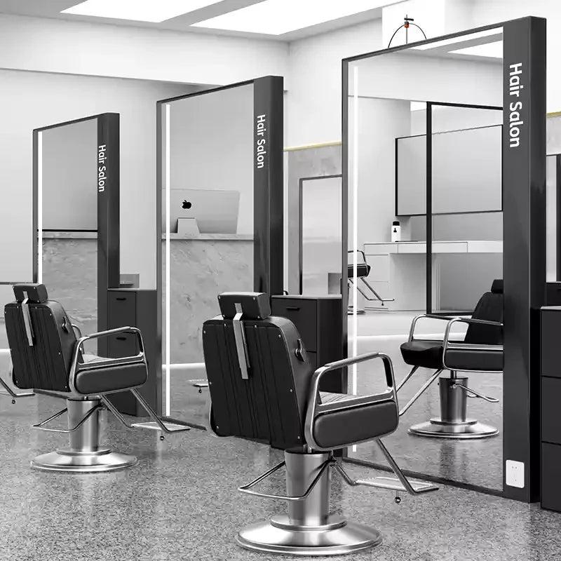 HJ Barber Shop Mirror Quick Cut Special Mirror Hair Salon Internet celebrity hair salon Full Lamp Mirror