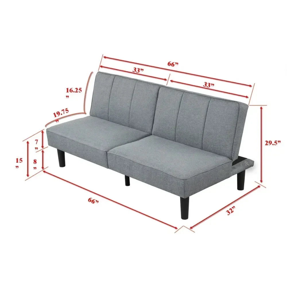 Sofa Bed Senior 's Sofas  66" Sofa  Gray Linen Upholstery Sofa Set Living Room Furniture Contemporary Living Room Sofas