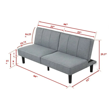 Sofa Bed Senior 's Sofas  66" Sofa  Gray Linen Upholstery Sofa Set Living Room Furniture Contemporary Living Room Sofas