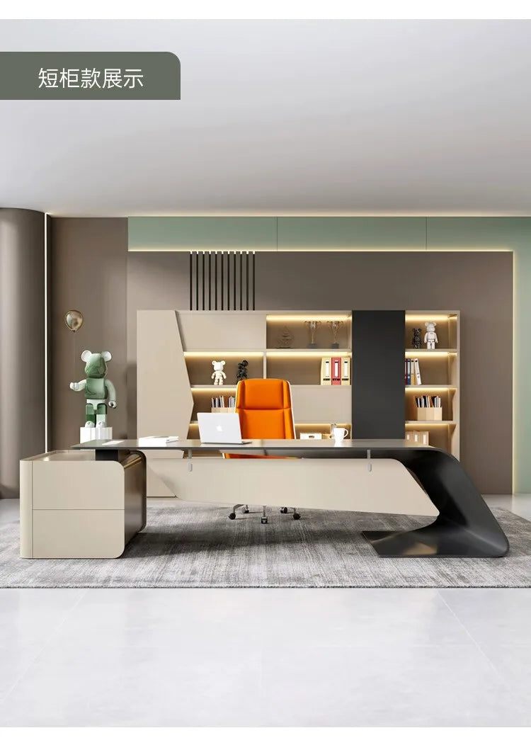 High Quality Boss Office Desk Modern Organizer Storage In Stock Computer Desks Minimalist European Escritorio Oficina Furniture