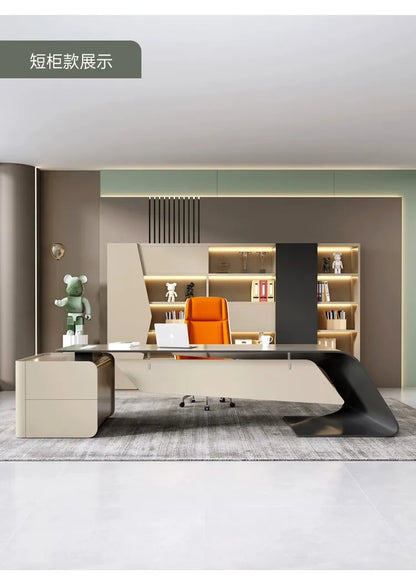 High Quality Boss Office Desk Modern Organizer Storage In Stock Computer Desks Minimalist European Escritorio Oficina Furniture