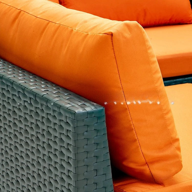 Outdoor Furniture Terrace Swimming Pool Waterproof Table and Chair Corner Armless PE Rattan Chair Sofa Coffee Table Combination