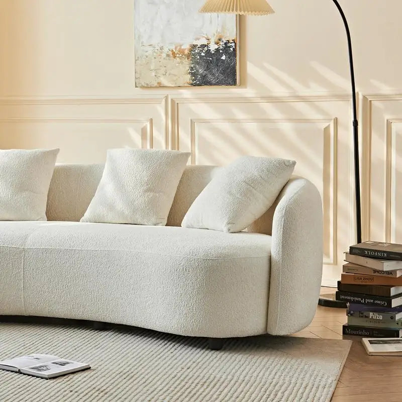 Mid-Century Modern Curved Velvet Sofa, 101