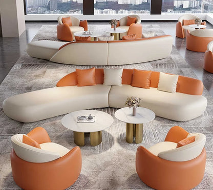 Business office meeting guests negotiation sofa sales office combination VIP