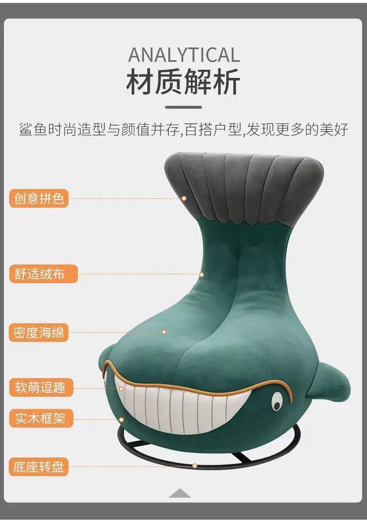 Rotating shark whale apartment 360 can be transferred to self-produced and self-sold dormitory light luxury Internet celebrity s