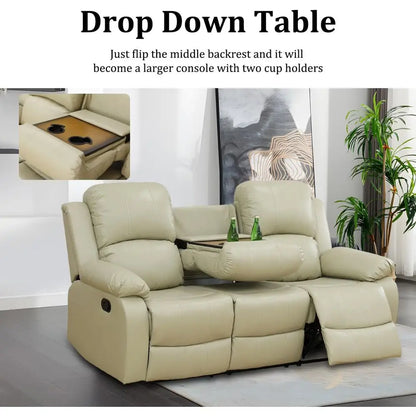 Recliner Soa Set, 3 Piece Living Room urniture Set, Manual Reclining Soa, Lovesat Couch and Chair with Cup Holders&Storage ole o