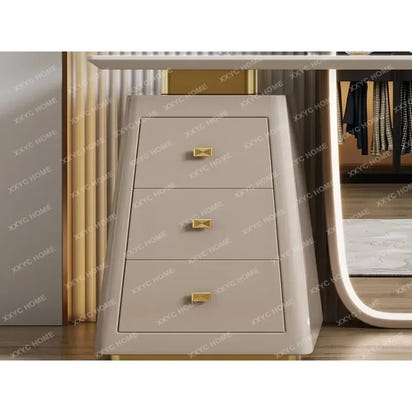 Multifunctional White Makeup Table with Drawers, Nordic Style Luxury Dressing Cabinet for Home Furniture