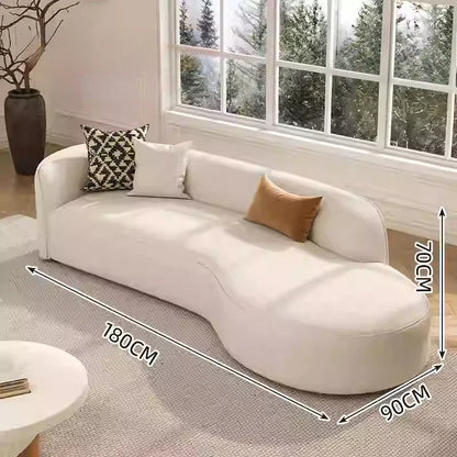Modern Relaxing Curved Reception Cream Aesthetics Simple Living Room Sofa Minimalist Rest Light Luxury Muebles Home Furniture