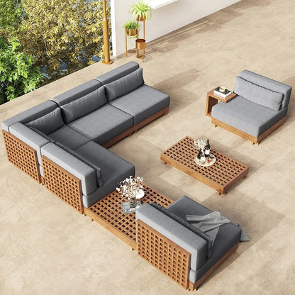 Popular Outdoor Teak Patio Furniture Teak Outdoor Furniture Sofa With Quick Dry Foam