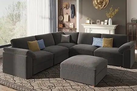 Modular Sectional Couch,Chenille Large L Shape Sectional Sofa Modern Luxury Deep seat Modular Sofa Removable and Washable,White