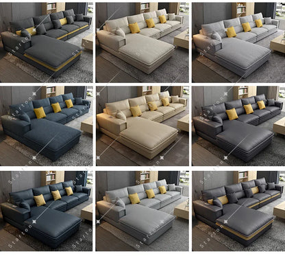 Nordic Luxury Technology Cloth Corner Fabric Sofa Set Lounge Living Room Sofas Sectional Modern  l Shaped Sofa