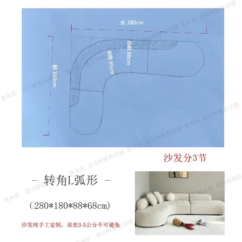 NNFrench Wind Circular Arc Corner Multi-person Size Apartment Waterproof And Erasable