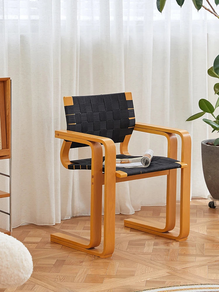 Solid Wood Woven Fabric Dining Chairs,Backrest Armchair,Furniture,Customized,Home,Living Room,Desk Stool