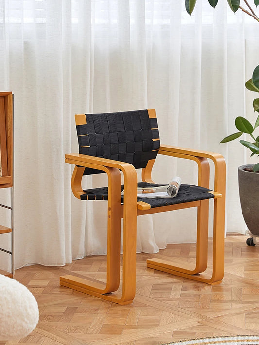 Solid Wood Woven Fabric Dining Chairs,Backrest Armchair,Furniture,Customized,Home,Living Room,Desk Stool
