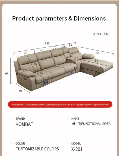 Modern Italian Living Room Sofas Modular Electric Recliner Sofa Bed Multi-functional Leather Minimalist Divano Room Furniture