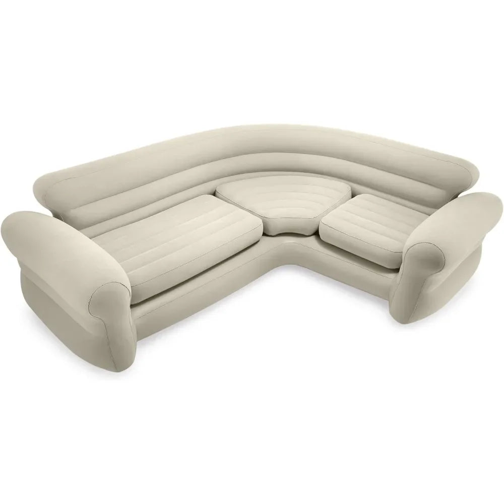 68575EP Inflatable Corner Sofa: L-Shaped – Indoor Use – 2-in-1 Valve – 880lb Weight Capacity – 101” x 80” x 30”