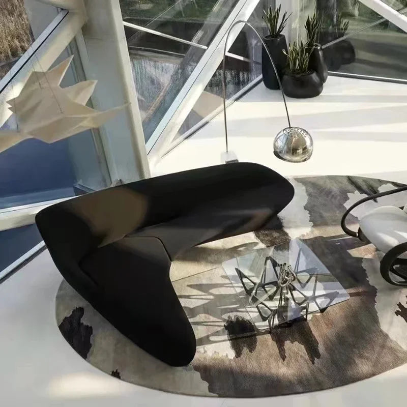 Pour Design italien lune canapé forme irrégulière Art créatif Zaha fibre de verre lune canapé meubles de salon