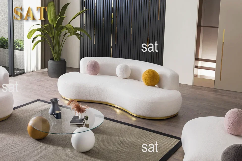 -Modern Luxury Living Room Sofa Set Family Office Furniture Sofa Villa Apartment Living Room Furniture