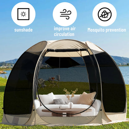 Portable Screen House Tent with Mosquito Net 6-8 Person Camping Backyard Patio & Protection Outdoor Shelter Suitable for family