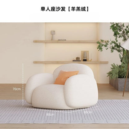 Simple living room, modern cream style, rental house, fabric sofa, straight row light luxury, bedroom sofa