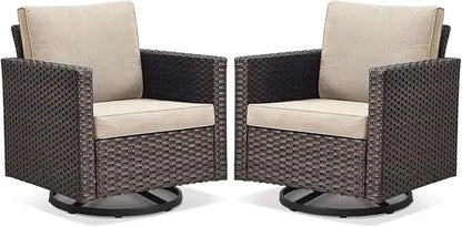 Rattan Wicker 3-Piece Outdoor Patio Set with Sofa, Coffee Table, and Cushions for Garden, Balcony, or Poolside