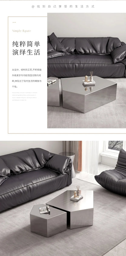 Geometric Special-shaped Creative Light Luxury Home Living Room Modern Simple Italian Stainless Steel Designer New Coffee Table