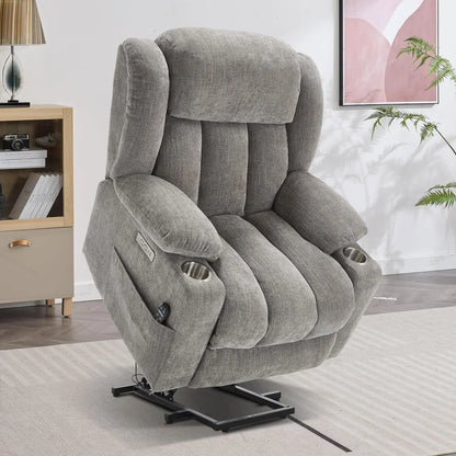 Power Lift Chair with Full-Body Massage and Heat, Electric Recliner Chairs for Adults, Remote Control, Standing Assistance