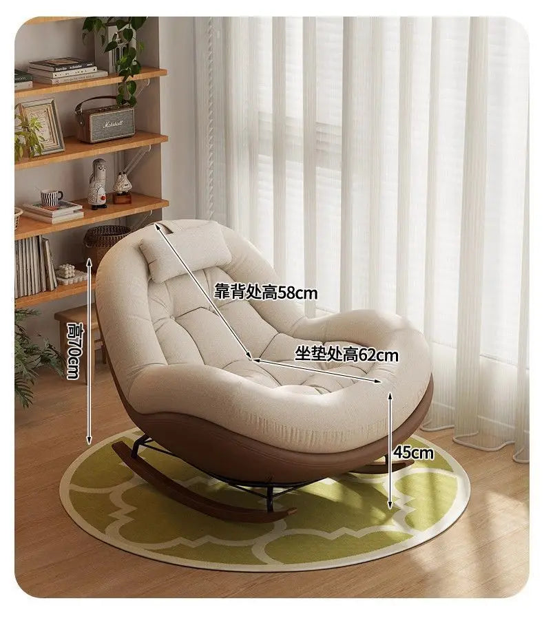 New Beanbag Chair Single Rocking Chair for Living Room Balcony Comfortable Upholstered Recliner