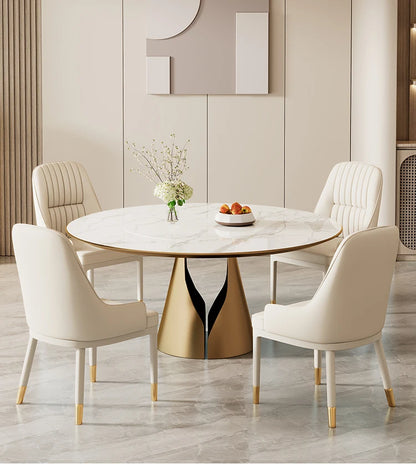 Modern Faux Dining Chairs Kitchen Metal Leather Nordic Home Dining Chairs Luxury European Chaises Salle Manger Furnitures