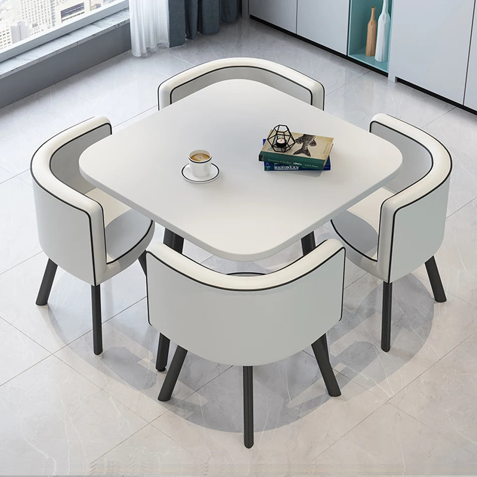 Dining table sets 4 6 chairs dining table wooden restaurant cafe chatting table